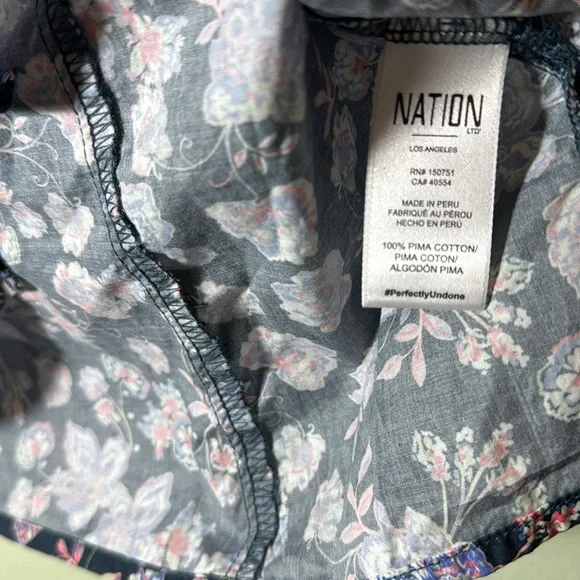 Nation Los Angeles Angel floral blouse top size XL - Picture 9 of 12